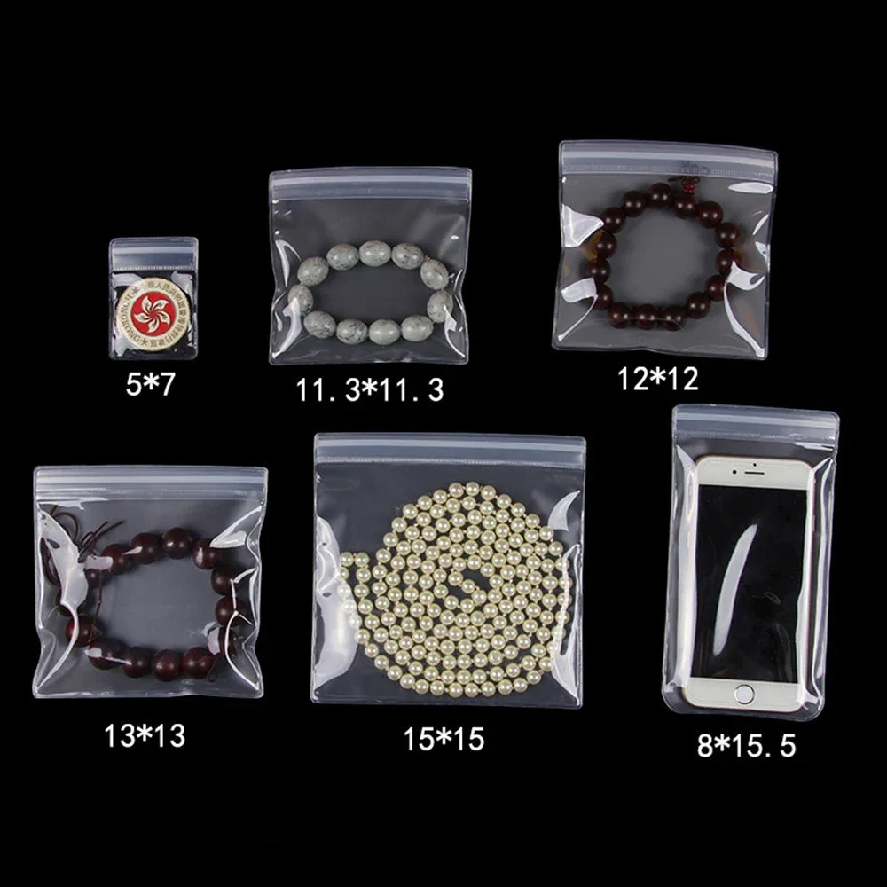 100Pcs Anti-oxidation Jewelry Packing Plastic Ziplock Storage Bag Anti Oxidation Zip Lock Pouches for Earring Jade Lamber