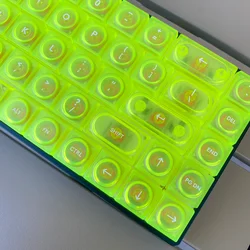 DOYS Block Toy Themed Keycaps,Transparent Matte PC Material 126 Keys Full Set,Shine Through Custom Keycaps Mechanical Keyboards