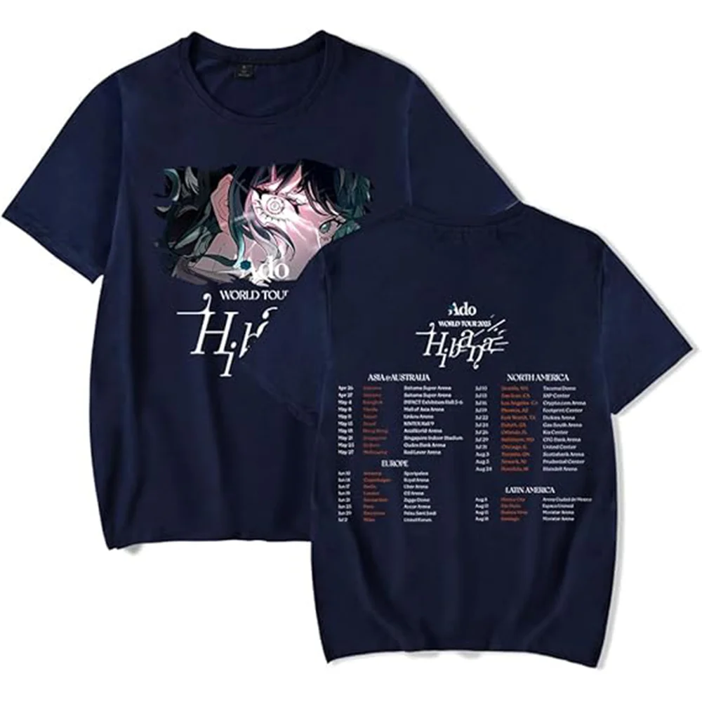

ADO Hibana World Tour 2025 Merch T-Shirt Women Men Casual Crewneck Short Sleeve Tee