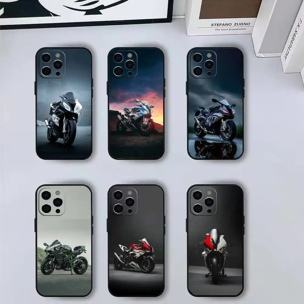 

Super Speeding motorcycle Phone Case For iPhone17,16,15,14,13,12,11 Plus,Pro Max Soft Black Cover