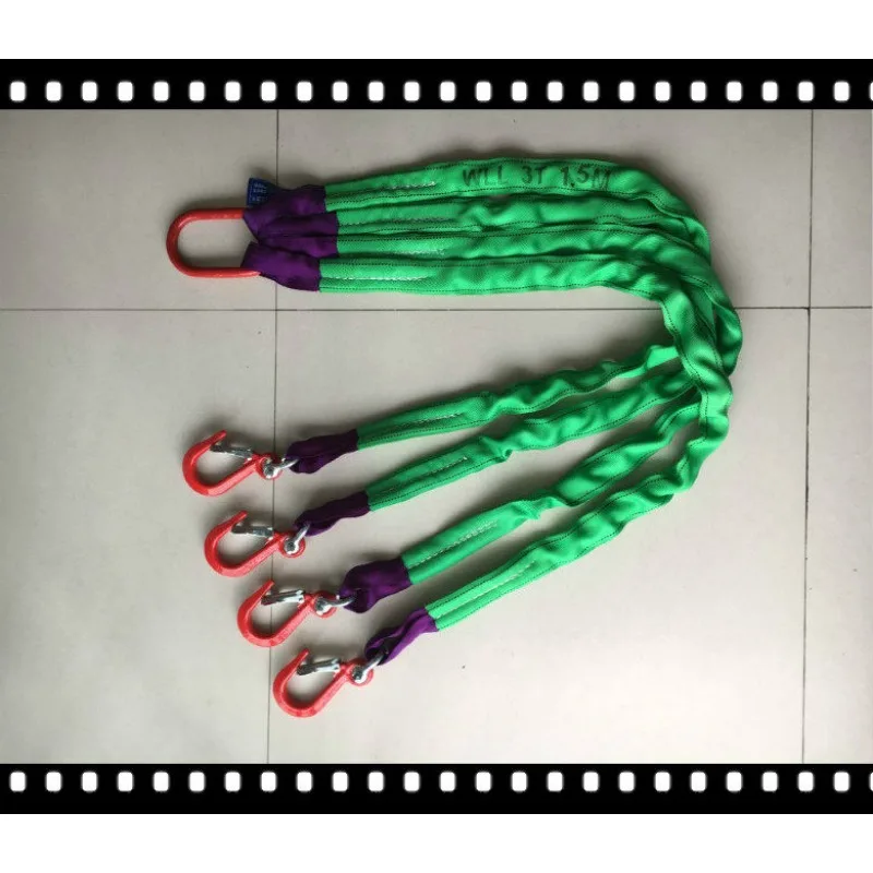 LL hoisting belt lifting sling hook hook hanger sling hoisting industrial driving combination 2/4 fork leg cable