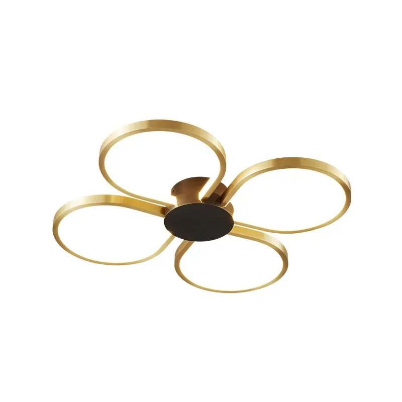 

All-copper master bedroom lamp simple circle creative Nordic light luxury living room dining room ceiling lamp