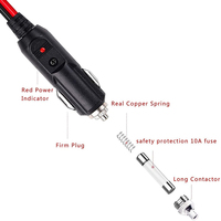 12-24V Car Male Plug Heavy Duty Cigarette Lighter Adapter Power Cord with 50cm Cable Wire 10A Apply To Cigarette Lighter Socket