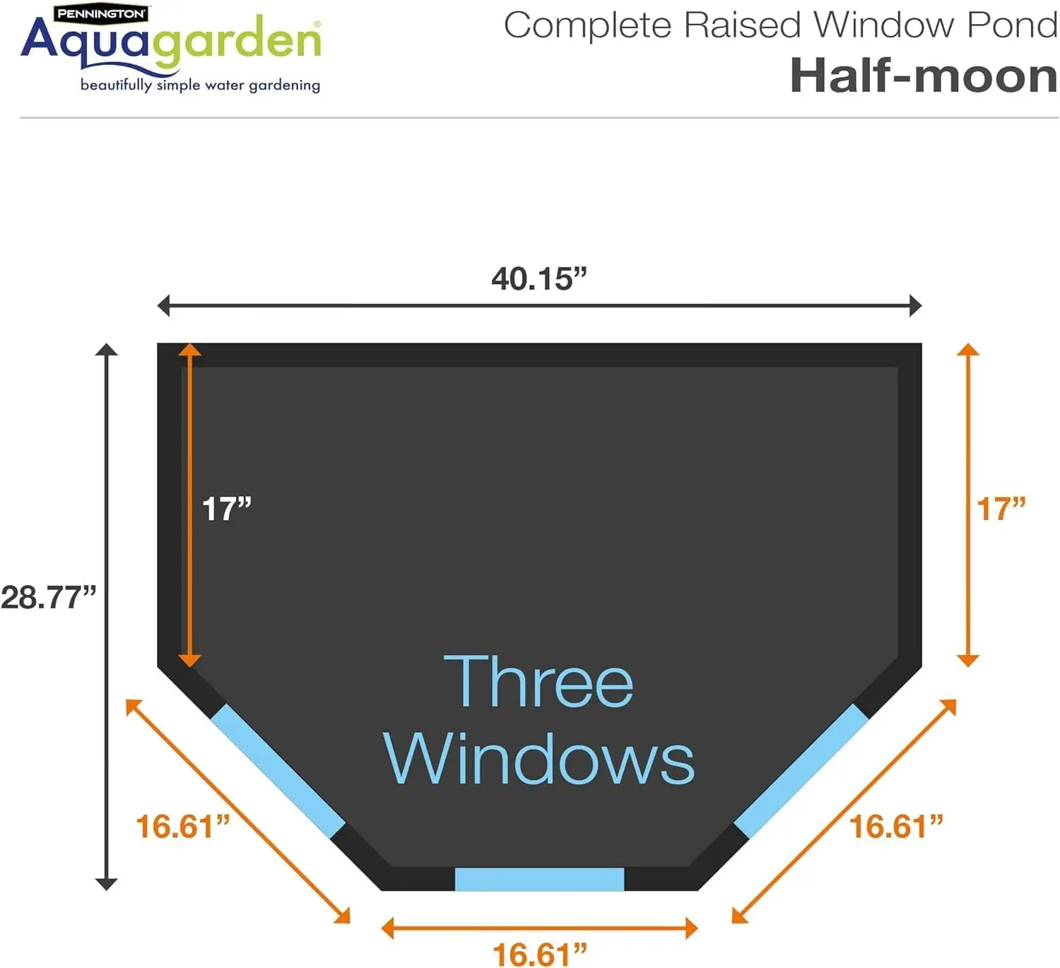 Half-Moon No-Standing Pond, Water Feature Pool, Includes Inpond 5 in 1 300 Pond & Water Pump with UV Clarifier