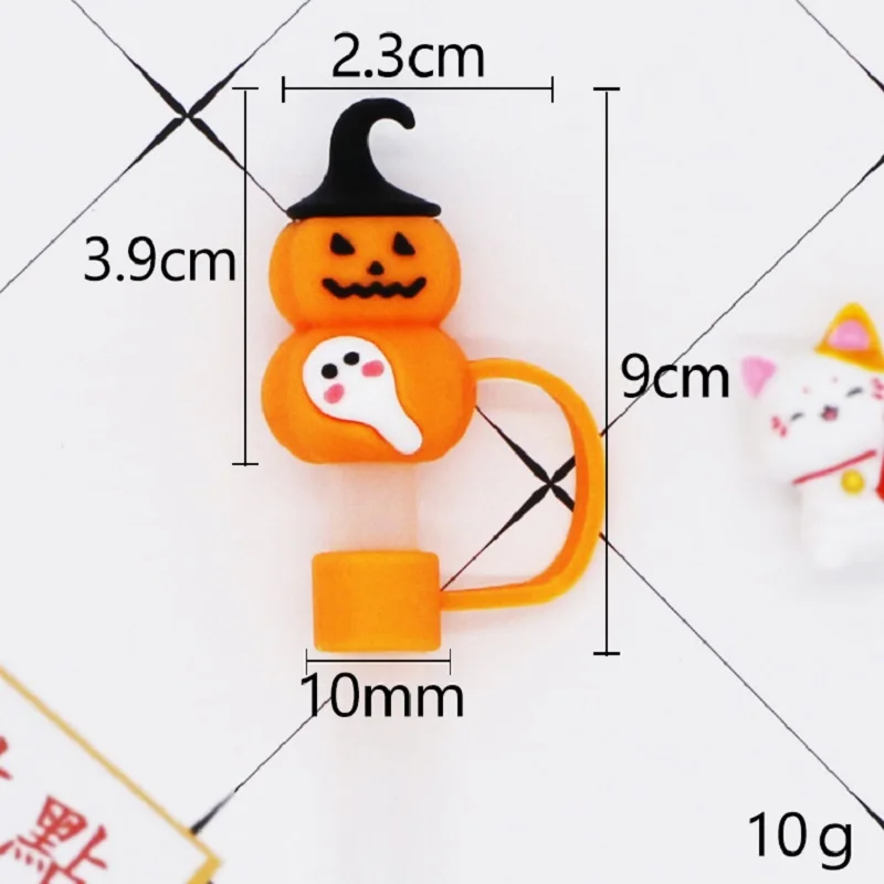 1Pcs Halloween Straw Cover Cap for Stanley Cup,Cute Ghost Halloween Straw Topper,Portable Drinking Straws Topper Covers