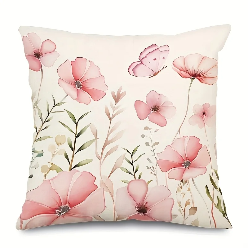 Chic Floral Print Throw Pillow - Perfect for Spring Home Decor - Soft, Stylish Cushion for Any Room or Sofa