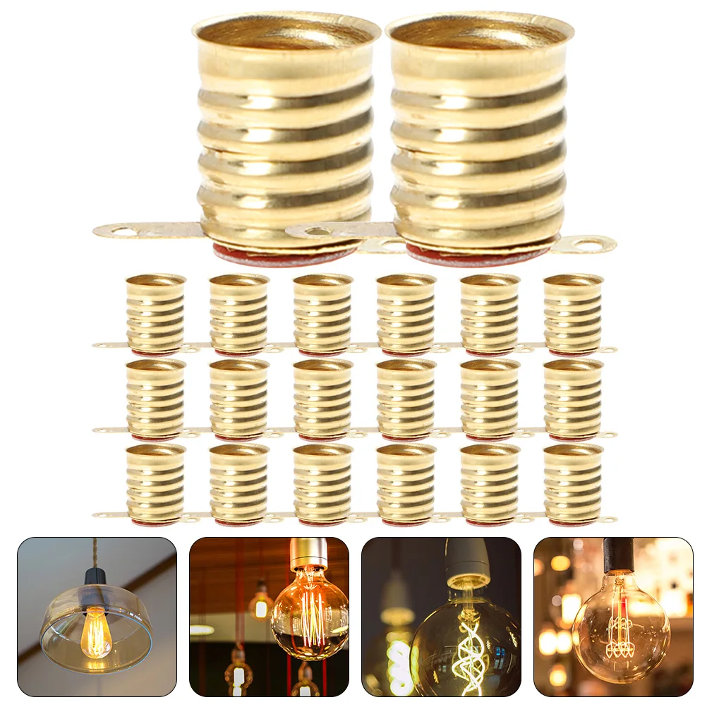 

50pcs Lamp Base Mini Screw Socket for Small Bulbs Home Experiment Electrical Test Copper Brass DIY Physics Car Lights
