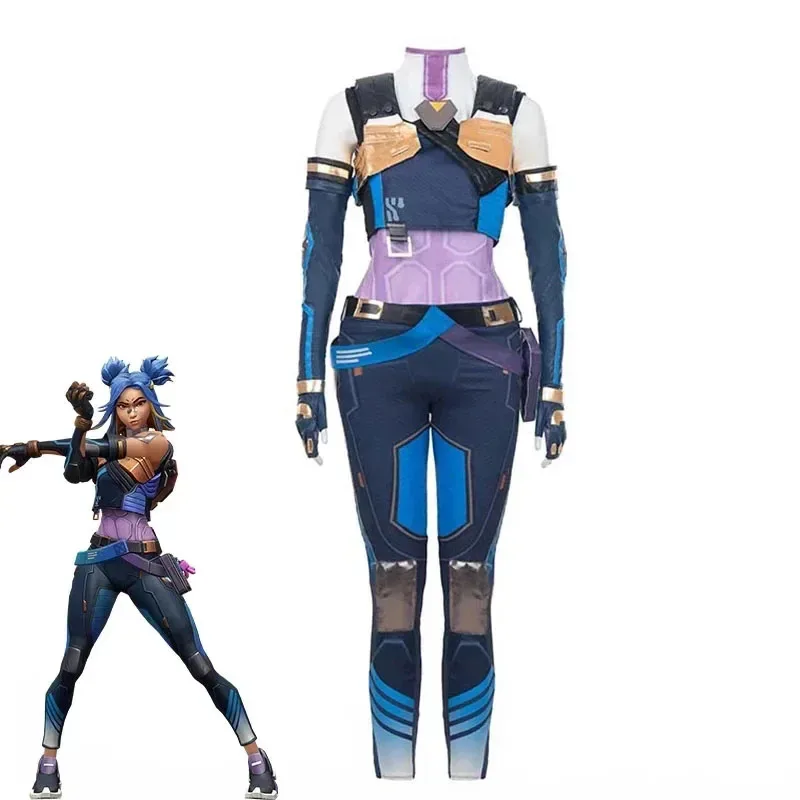 

Игра Valorant Neon Косплей Костюм Синяя Женская Боевая Униформа Хэллоуин Вечеринка Наряд Полный Seta;3,v'5.t;8,