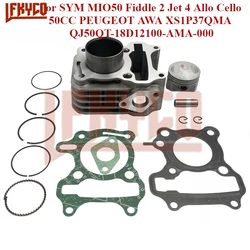 42mm Motorcycle Cylinder Kit for SYM MIO50 Fiddle 2 Jet 4 Allo Cello 50cc XS1P37QMA QJ50QT-18D12100-AMA-000 Piston Tool Ring Set