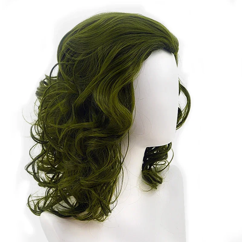 Film Joker Cosplay Costume da uomo Clown Joker Parrucche da uomo Capelli sintetici ondulati verdi per la festa di Halloween Fibra ad alta temperatura