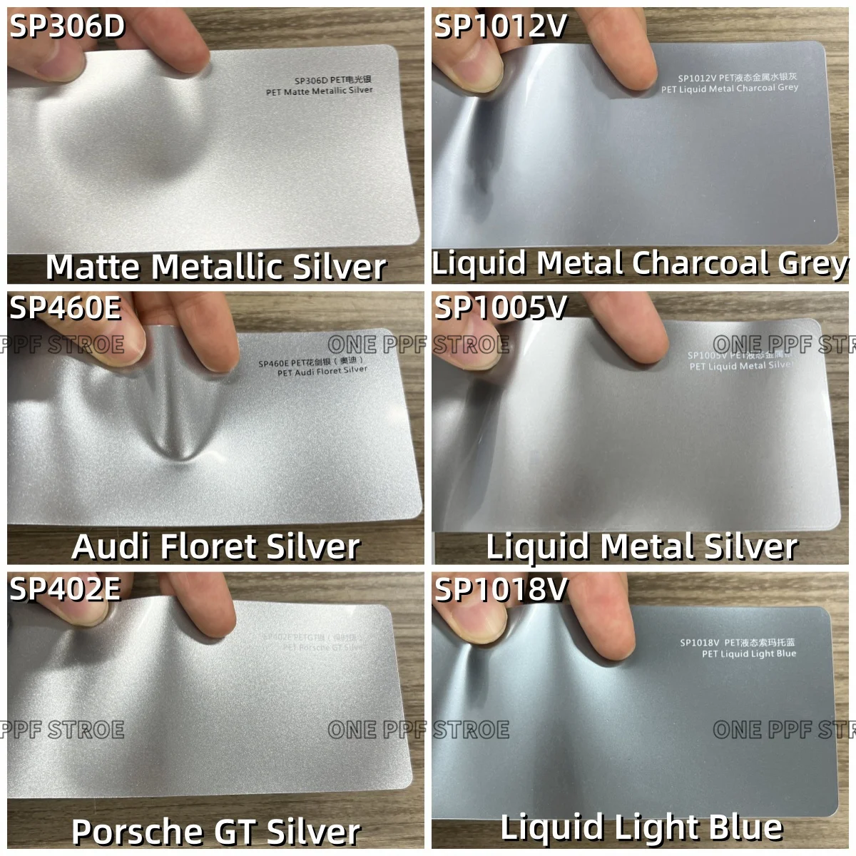 

1.52*18m/5*59ft Glossy Gloss Matte Silver Series Wrap Vinyl Covering Film Sticker Decal Roll Sheet with Air Bubble Free