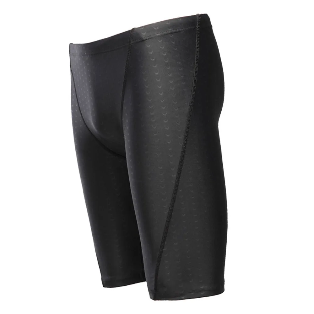 Breathable Knee-length Swimming Shorts Quick Drying Black Swimsuit Shorts Skin Friendly Waterproof Training Shorts Swimming