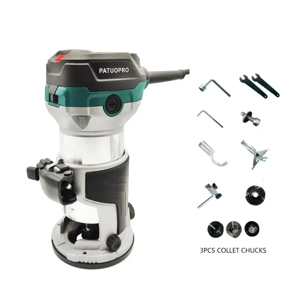 710W Electric Trimmer Router Tool Set Carpentry Manual Wood Milling Cutter Power Tools Woodworking Laminate Milling Machine