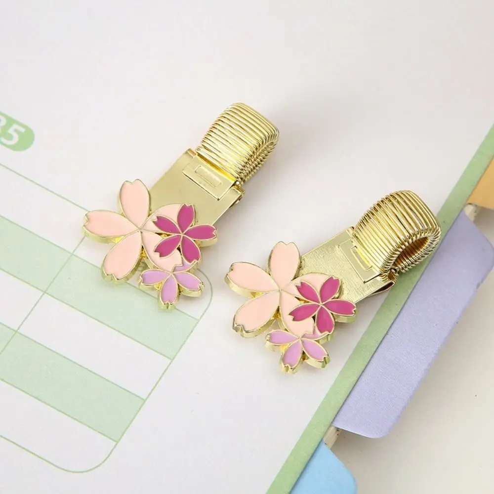 Portable Metal Metal Pen Holder Flower Retro Pen Clip Notebook Clip Student