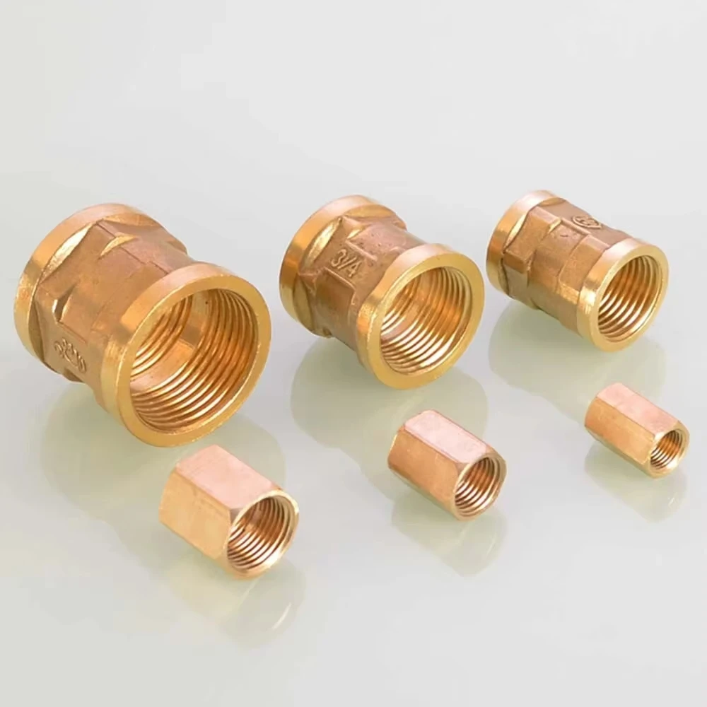 1~10Pcs Brass Pipe Fitting 1/8“ 1/4“ 3/8“ 1/2” 3/4“ 1” BSP Female Thread Hex Coupling Coupler Fast Connetor For Water Fuel Gas