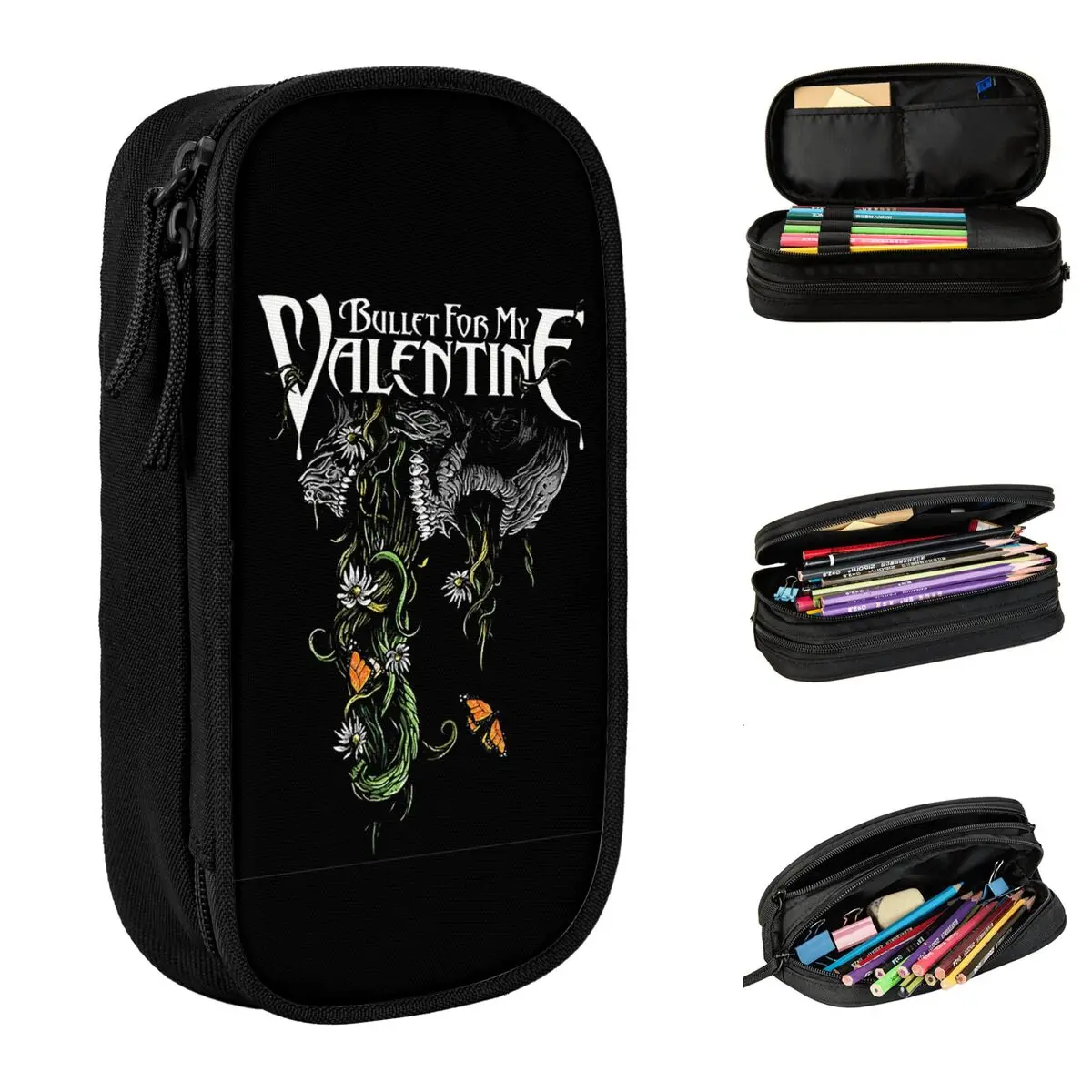 Bullet For My Valentine British Music Pencil Case Metal Pencilcases Pen Kids Large Storage Bag School Supplies Gifts Accessories