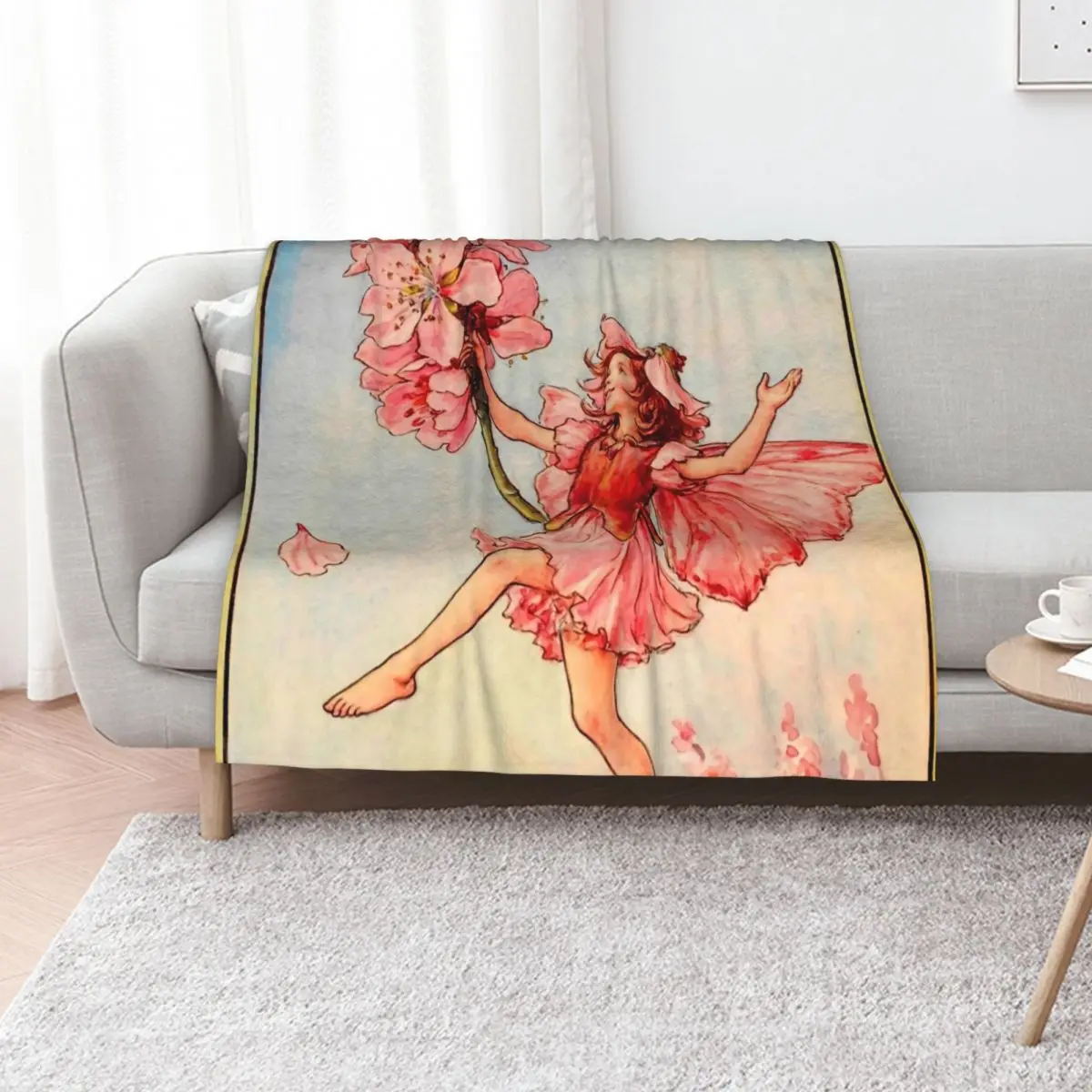 Cicely Mary Barker The Almond Blossom Fairy Throw Blanket Winter beds Cute manga Bed linens anime Soft Plush Plaid Blankets