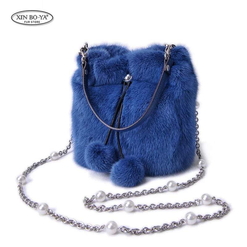 Fashion Simple Shoulder Bag Mink Fur Ladies Designer Handbag Shoulder Bag Messenger Bag Simple Hand Bag New Wave Party Fur Bags