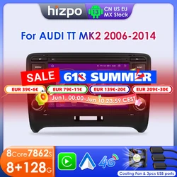 Hizpo 2 Din Android 13 Car Radio For Audi TT MK2 8J 2006-2014 Multimedia Stereo GPS Navi Head Unit Carplay Intelligent Systems