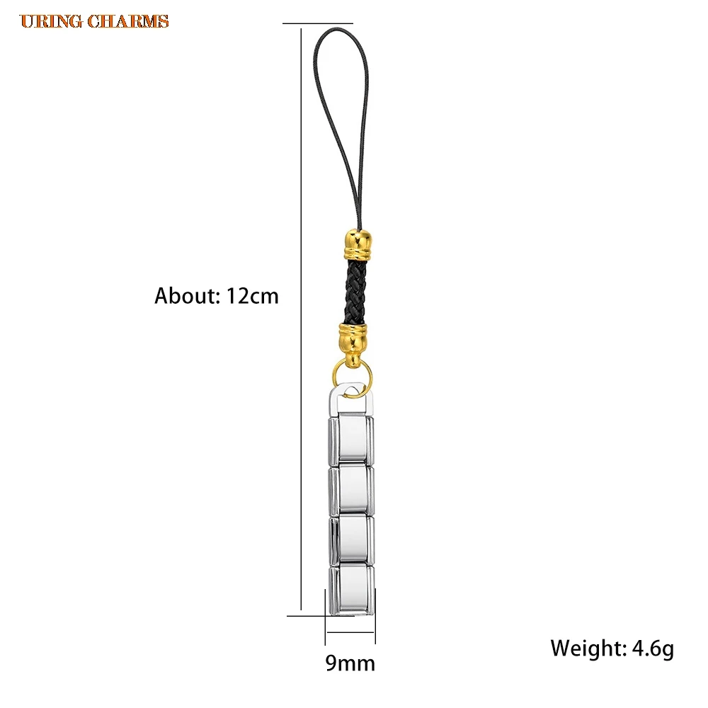URING المفاتيح صور حبل مع الخرز الملون صالح 9 مللي متر الإيطالية سحر الفولاذ المقاوم للصدأ صنع DIY بها بنفسك سحر الإناث الذكور مجوهرات هدايا