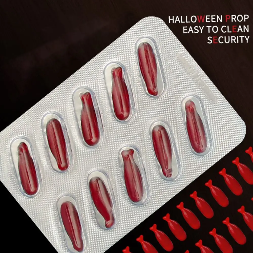 Festive Atmosphere Easy To Clean Fake Plasma Non-toxic Halloween Props Fake Blood Pills Safe Prank Edible plasma Party