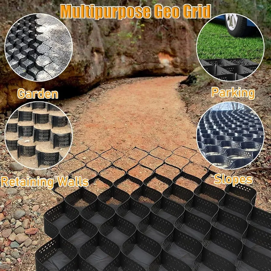 Geogrid cascalho estabilização pavimentadores de entrada de garagem grade de aterramento para retenção de parede de grama entrada de pavimentas sob pátio flexibilidade fo