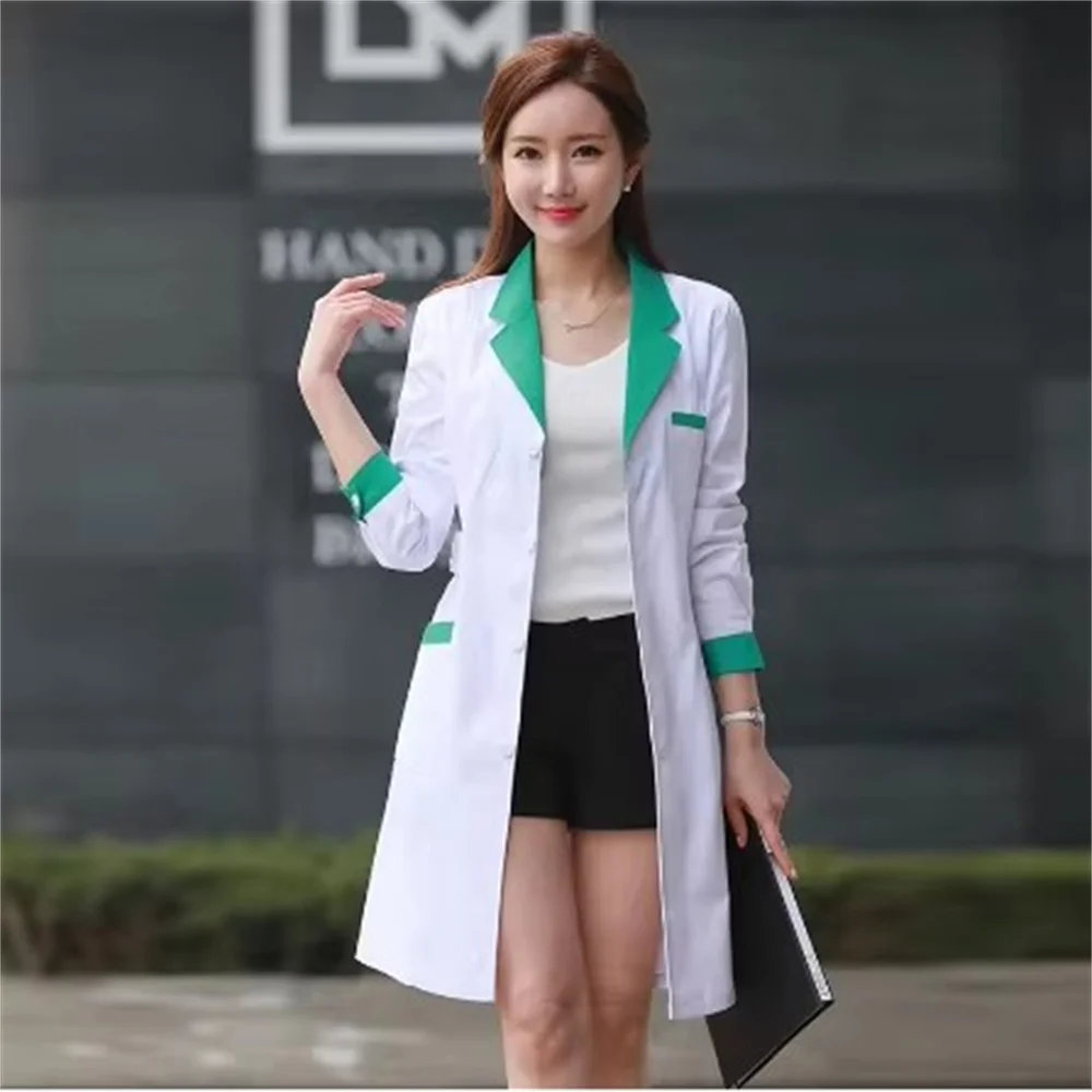 스크럽 유니폼 흰색 옷 실험실 코트 여성 스크럽 의상 미용실 작업복 스파 유니폼 건강 서비스 작업복 새로운