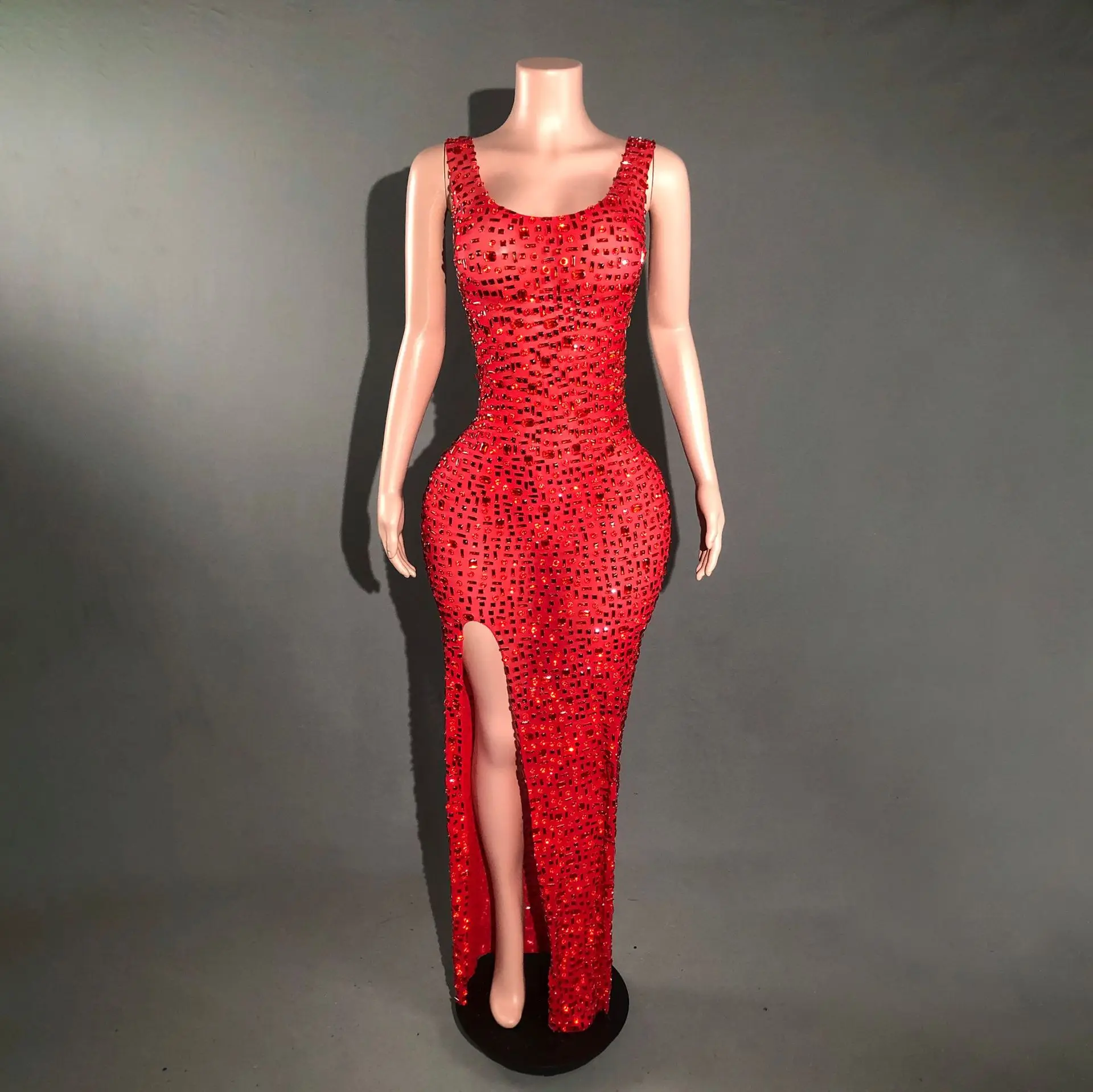 

Sexy Low-cut Rhinestone Company Annual Meeting Support Person Evening Dress Birthday High-end Dress Vestido De Fiesta Graduación