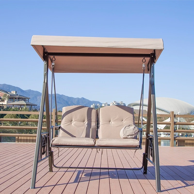 Outdoor Double Swing Courtyard Garden Balcony Hotel Villa Outdoor Leisure Shade Hanging Chair