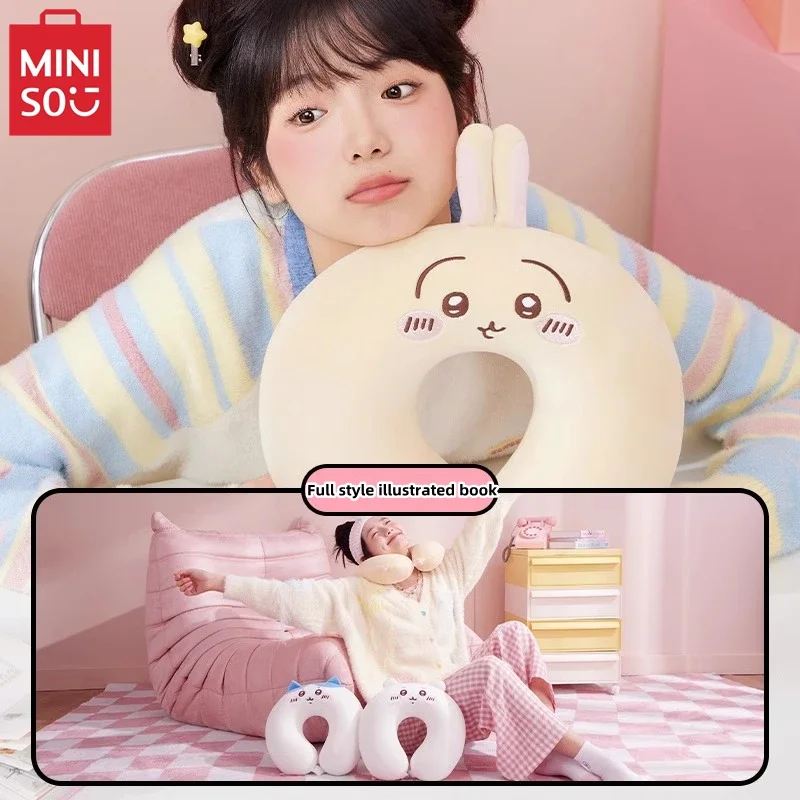 MINISO Chiikawa Series U-shaped Pillow Office Nap Neck  Anime Hachiware Travel   Children's Toys Birthday Gift