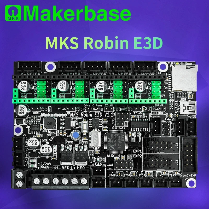 Makerbase MKS Robin E3D V1.1 Motherboard 3D Printer Parts with TMC2209 Driver VS SKR MINI E3 V3.0 For Ender3/5 Voron and Klipper