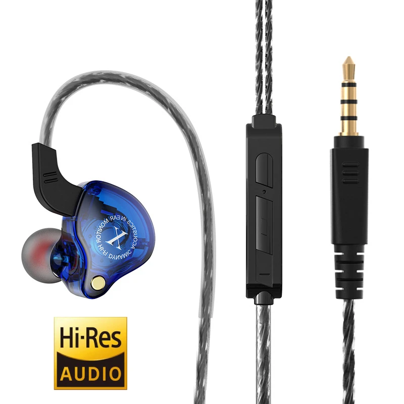 Sport Music HiFi Earphone 3.5mm Wired Headphones with Microphone Musicians Monitors Headset Bass Stereo Headset Earbuds for PC