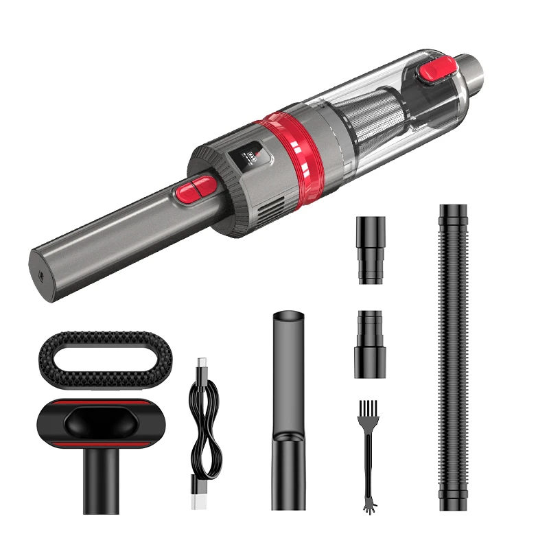 

Car Vacuum Cleaner Brushed Motor Power Fast Charging USB Durable Construction Safety Protected Aspirator for US EU Market Use