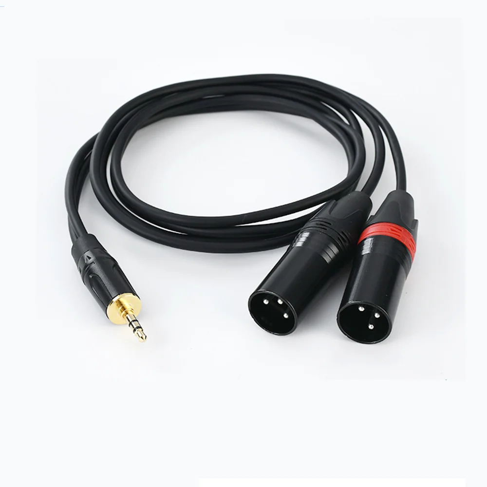 3.5 mm to Dual XLR Audio Cable 1/8 TRS Stereo Male to Female Dual XLR Splitter Cord For Mixer Speakers Microphone