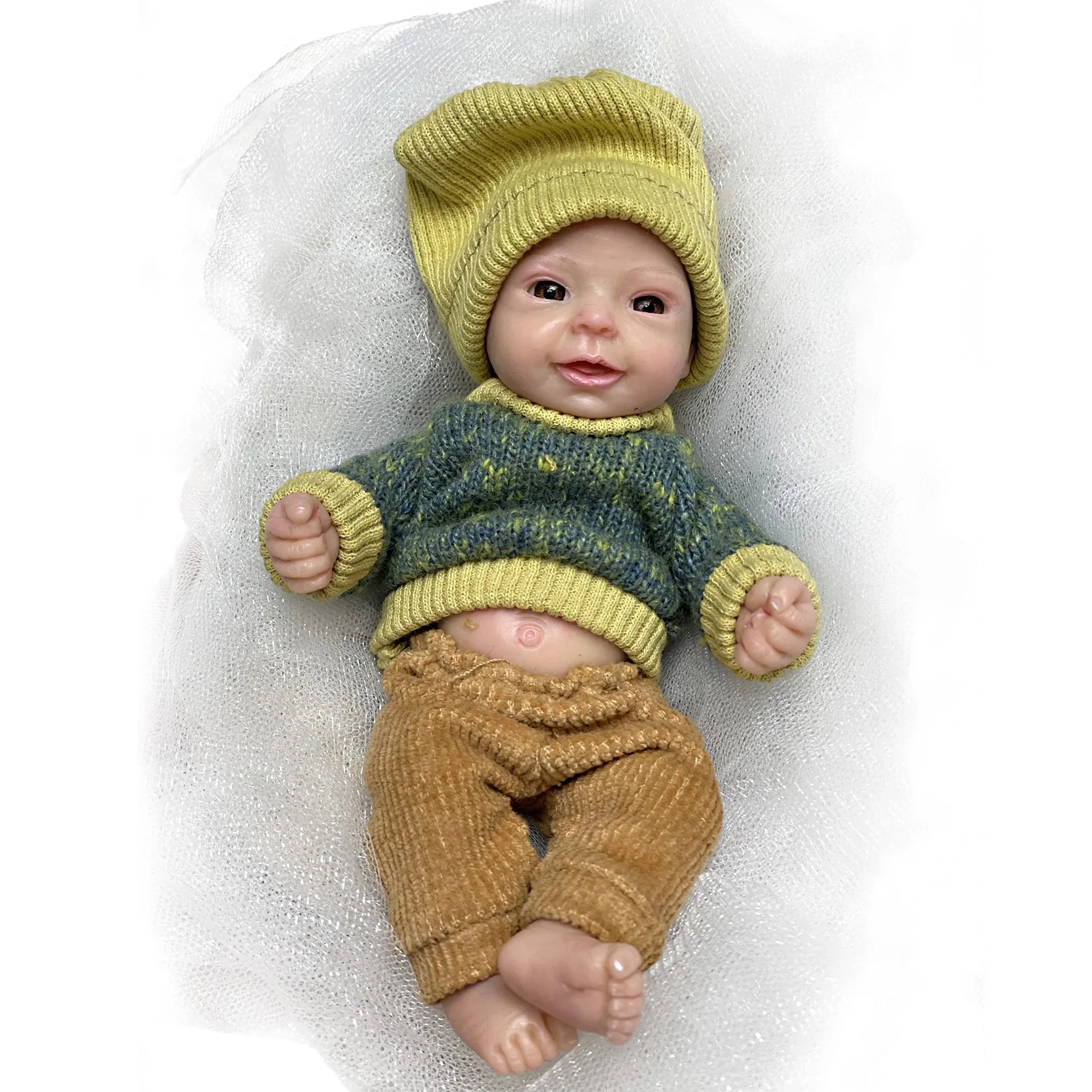 15 CM peint plein solide Silicone Bebe garçon Reborn bébé poupées à la main mignon Mini paume poupées Reborn Silicone poupées feestрн маль Labaк