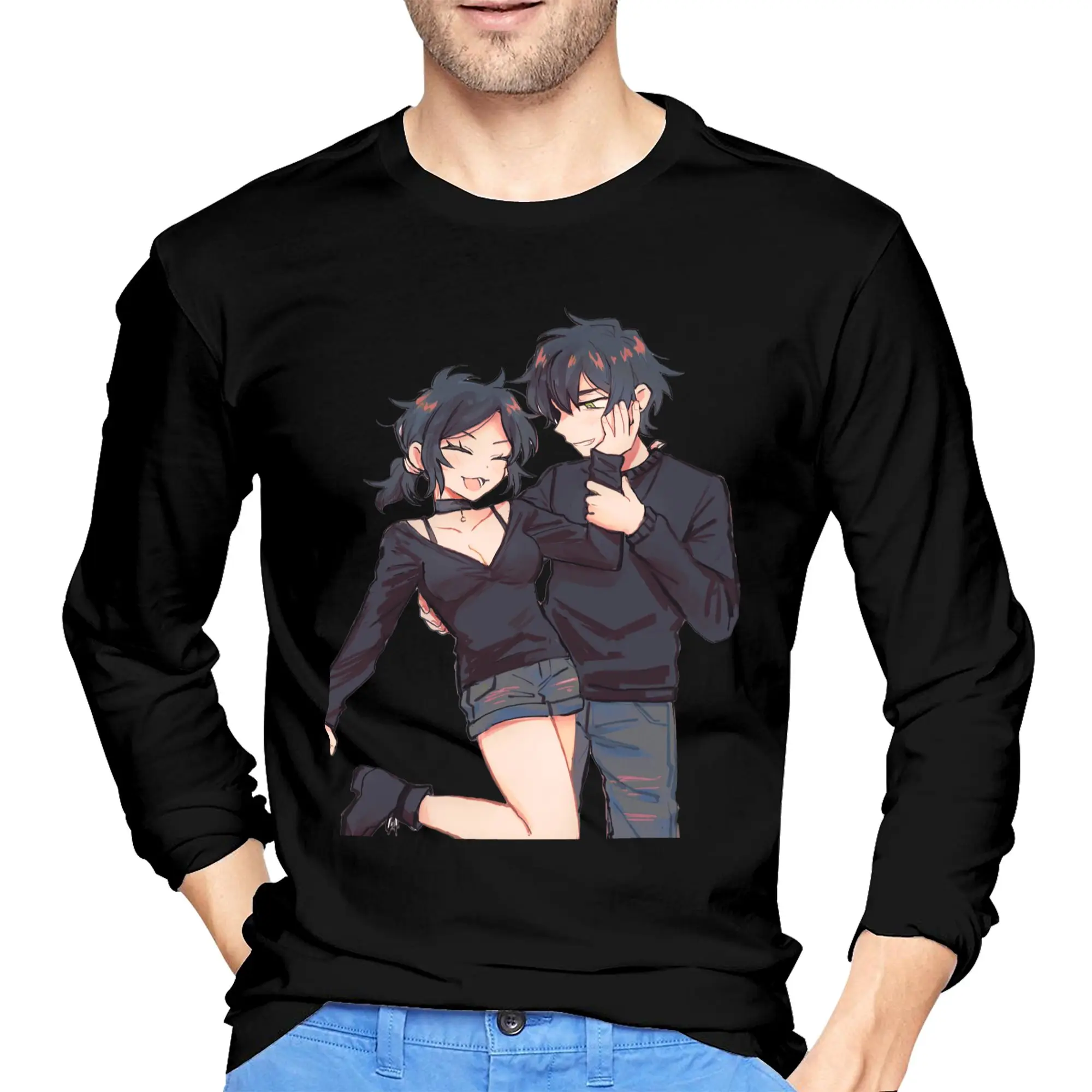 

Ashley And Andrew The Coffin Of Andy And Leyley Men's Long Sleeved T-shirt Round Neck T shirts Spring and Autumn Men tops