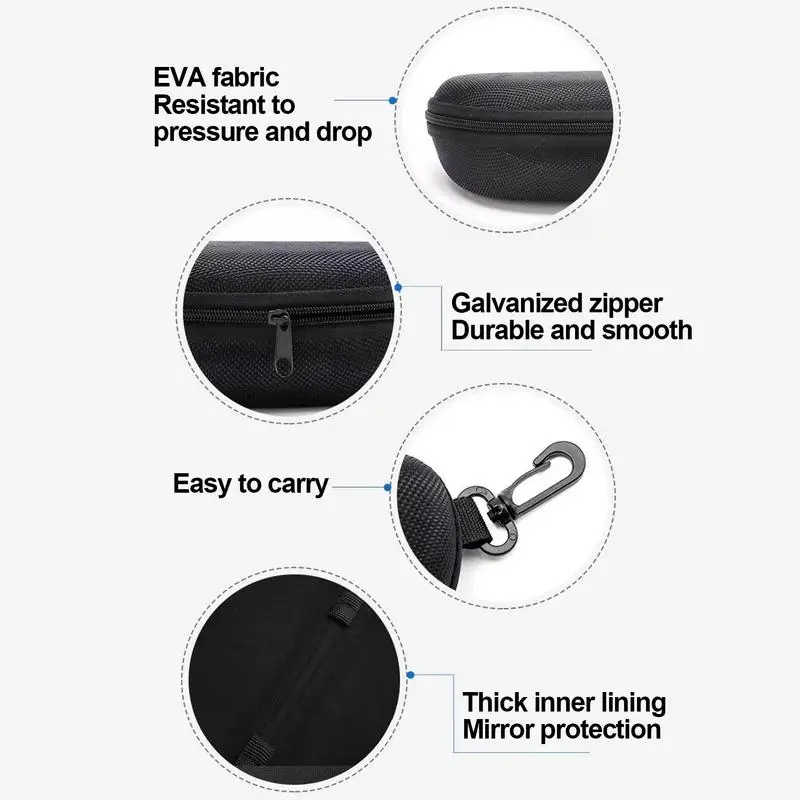 EVA Glasses Case Travel Eyeglasses Case With Handy Belt Clip Waterproof Shockproof Zipper Storage Case With Felt Lining For - Image 5