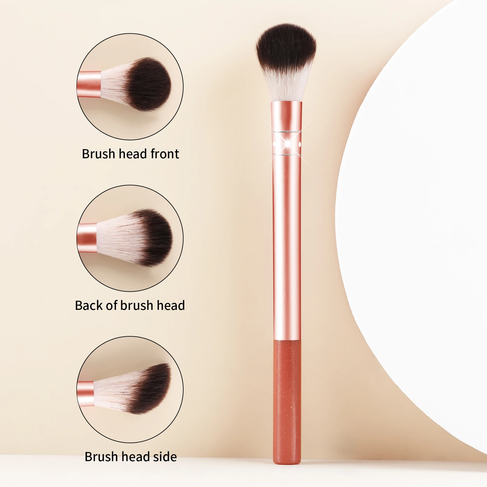 Brocha de maquillaje para sombra de ojos individual, colorete en polvo, nueva brocha de maquillaje de tubo largo, experto de belleza, brocha de maquillaje de tubo largo de pelo de nailon