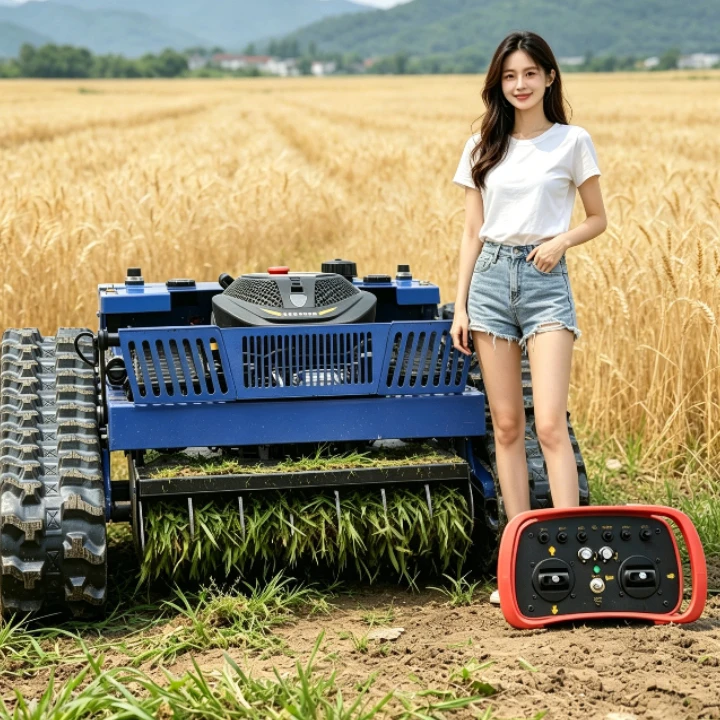 

Customized lawn mower track self-propelled all terrain lawn mower four stroke remote control weeding machine