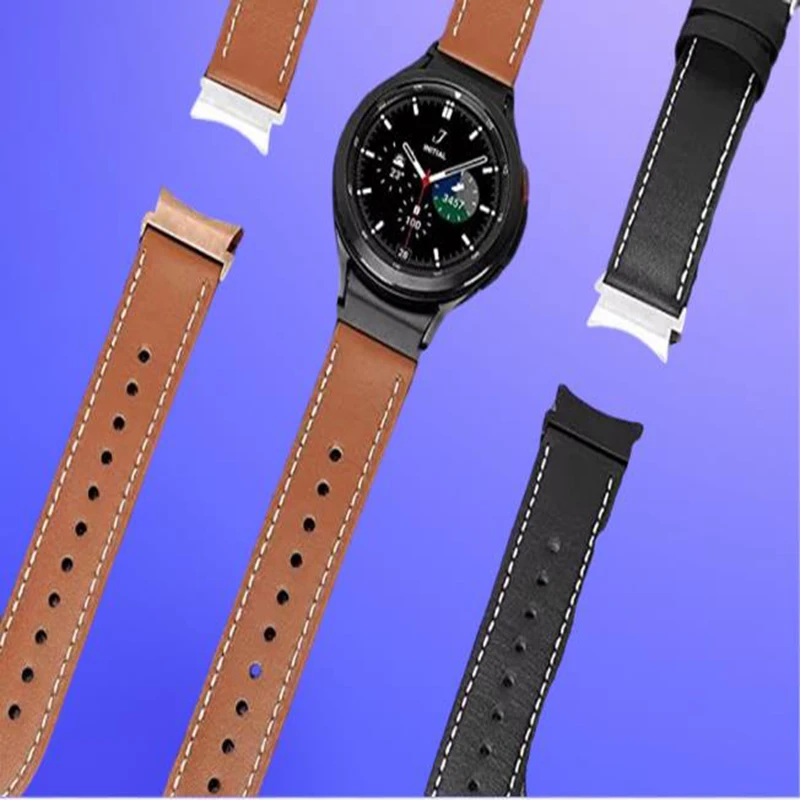 Кожаный ремешок для часов Samsung Galaxy Watch 5 Pro 45 мм 44 мм 40 мм/Galaxy Watch 4 Classic 42 мм 46 мм Смарт-часы спортивный браслет