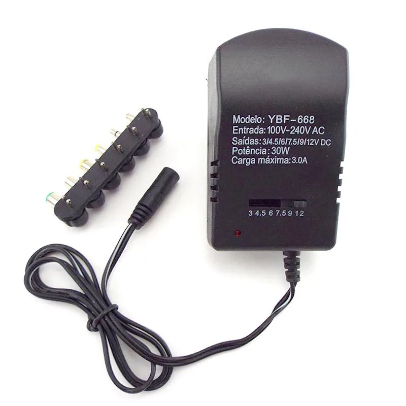 Uniwersalny regulowany AC DC 3v 5v 6v 7.5v 9v 12V ładowarka sieciowa Adapter do zasilacza wtyczka podróżna konwerter DC 6.0 5.5x2.5mm 4.0 3.5mm P1
