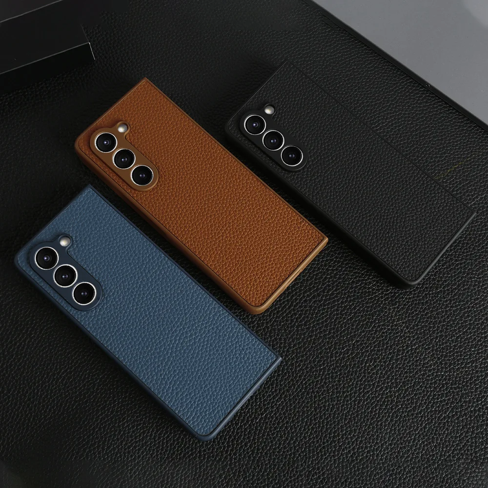 For Case Samsung Galaxy Z Fold 5 Fold4 Fold3 Genuine Leather Cases for Galaxy Flod 6 Phone Cover Coque Shell - Image 3