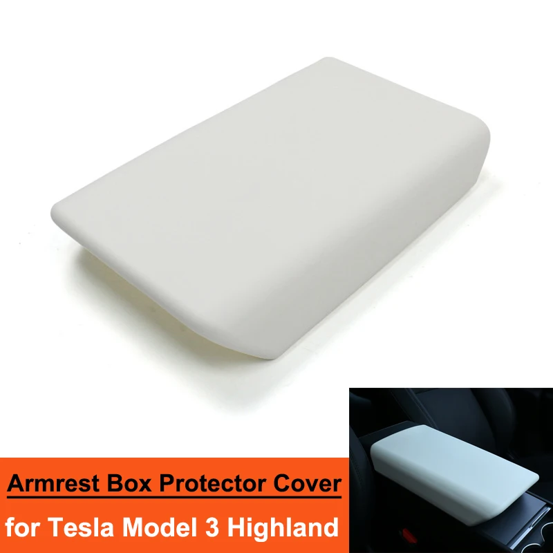 for Tesla Model 3 Highland 2024 Soft TPE Armrest Box Pad Cover Car Center Console Arm Rest Lid Case Auto Central Accessories