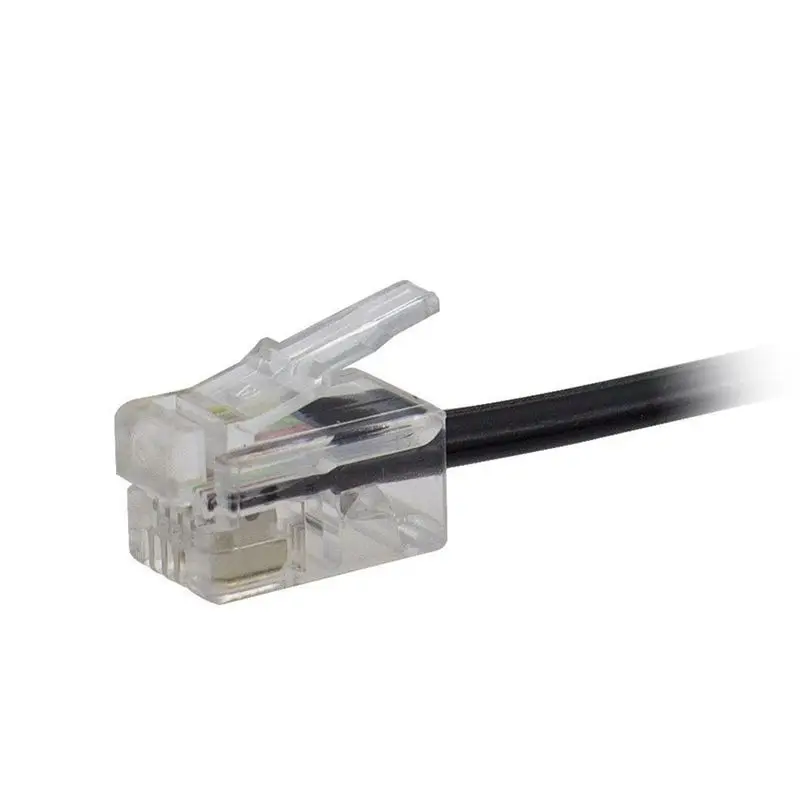 Telephone Cord Detangler RJ9 4P4C 360 Degree Extended Rotating Anti-T-Angle Black Telephone Cord Landline Cable-AEF7