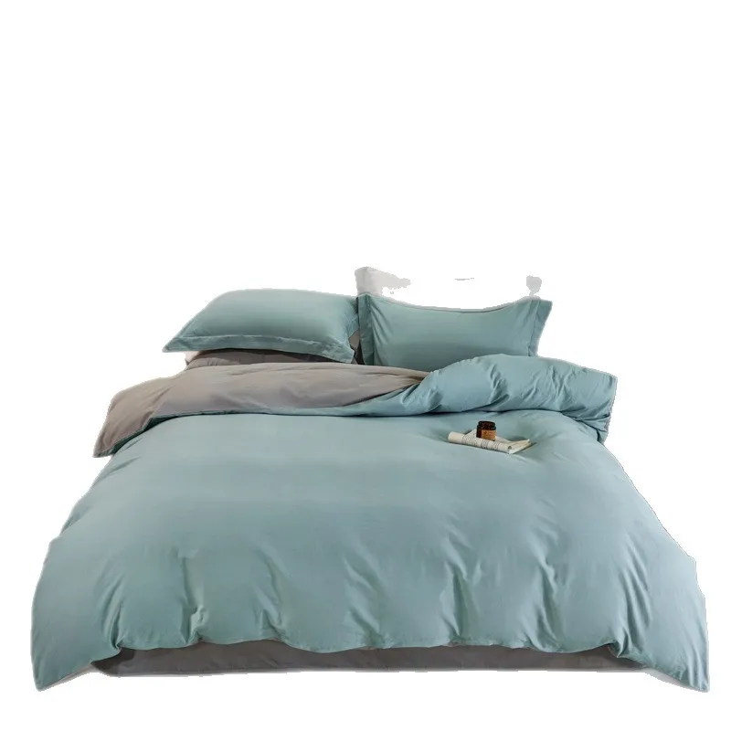 

Long-staple cotton cotton abraded four-piece set 60S thickened satin 100% pure cotton household bed sheet