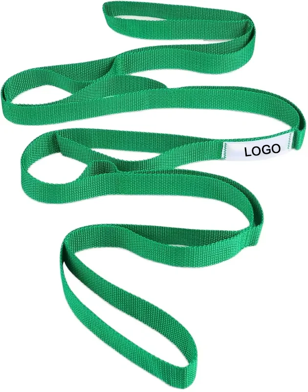 

Polyester Fabric Loop Yoga Strap Non-Elastic Stretching Resistance Band Set for Physical Therapy Fitness & Bodybuilding