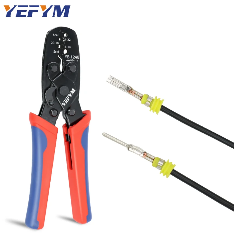 Waterproof terminal crimping pliers YE-124B 24-14AWG Automobile connector crimping tool multi-function Electrical tools YEFYM