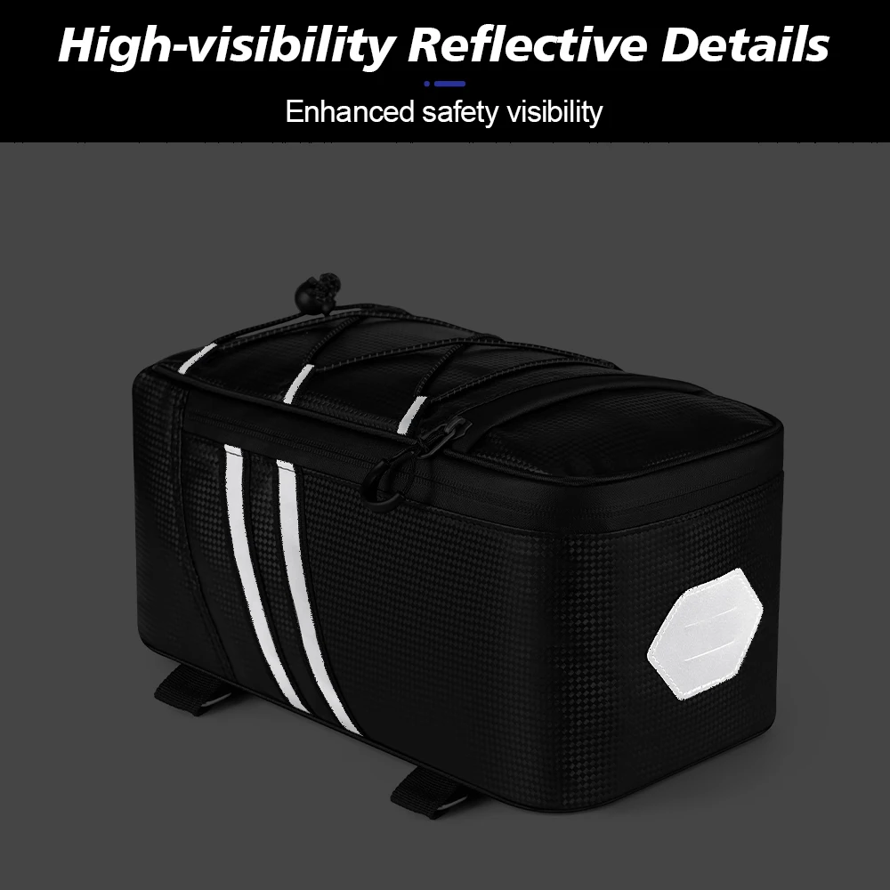 NEWBOLER Fahrrad-Gepäckträgertasche 10L Fahrrad-Hecktasche Wasserabweisende Fahrrad-Gepäckträgertasche Fahrrad-Rücksitztasche Radfahren Bikepacking – Detail 6