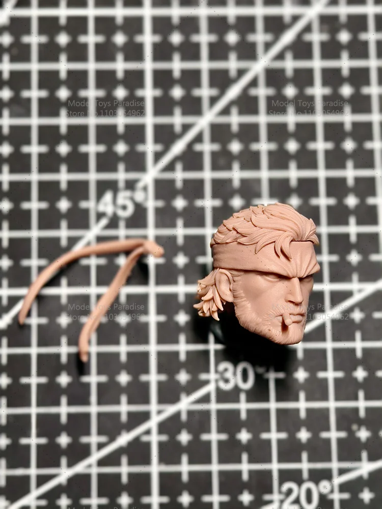 غير مصبوغ لتقوم بها بنفسك 1/12 مقياس الرجال الجندي ديفيد الأفعى الأبيض نموذج رئيس اليابانية لعبة تجسس رئيس نحت صالح 6 ''عمل الشكل الجسم #4