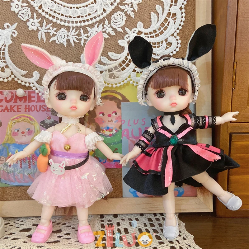 1/8 Bjd Doll Toys 16cm Doll Toys for Girls Cute Multi-joint Doll With Clothes Dress Up Fashion Doll Kids Toys Birthday Gift